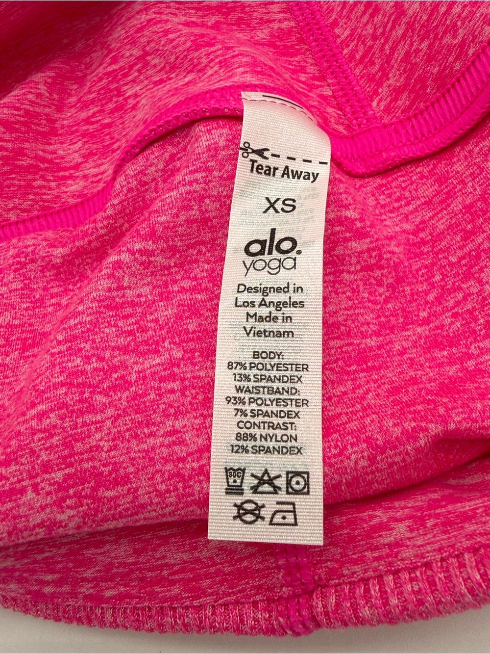 ALO Yoga Pink Heather High-Neck Sports Bra & High-Waist Shorts Set - Picture 5 of 9